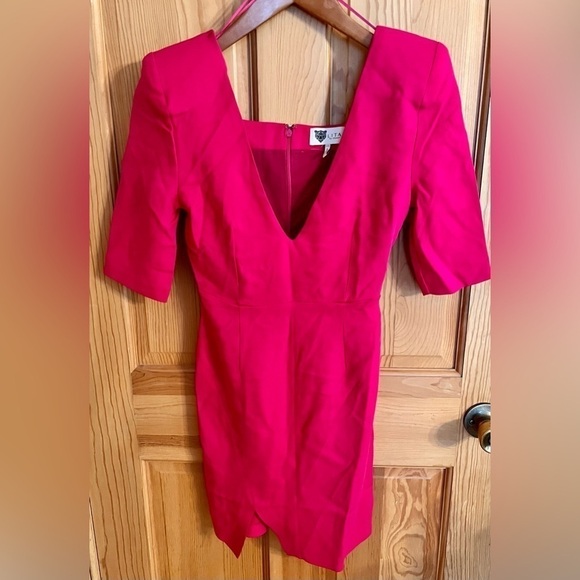 Lita by Ciara Bodycon Dress Hot Pink XXS V Neck Teen Tween Petite Formal Church - Picture 2 of 16